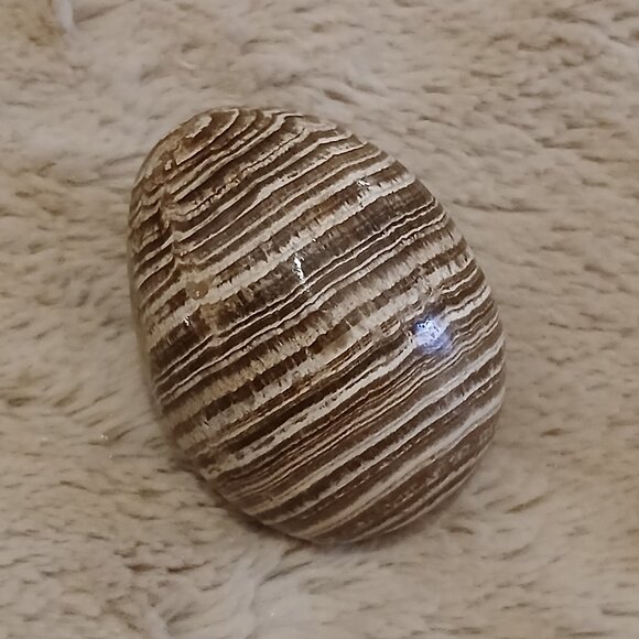 Brown & Tan Banded Aragonite Egg from Madagascar (NWOT) - Picture 7 of 12
